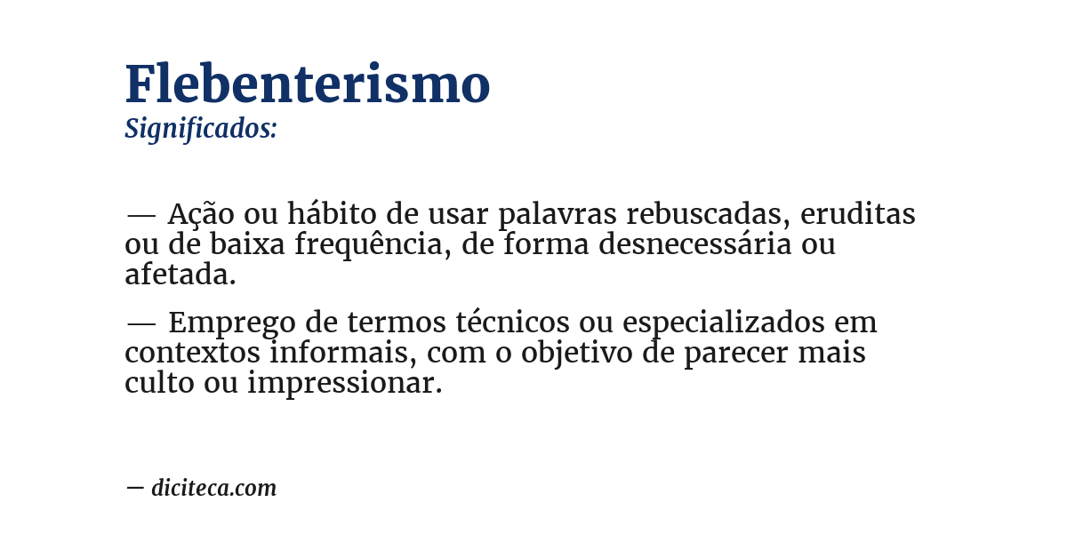 Significado de flebenterismo