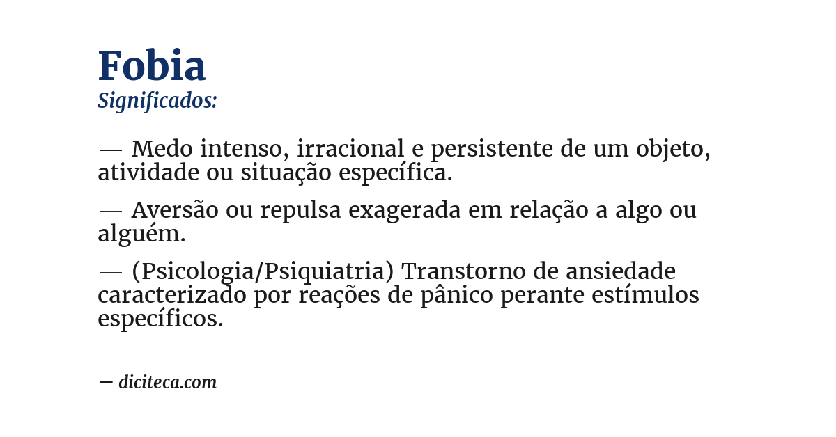 Significado de fobia