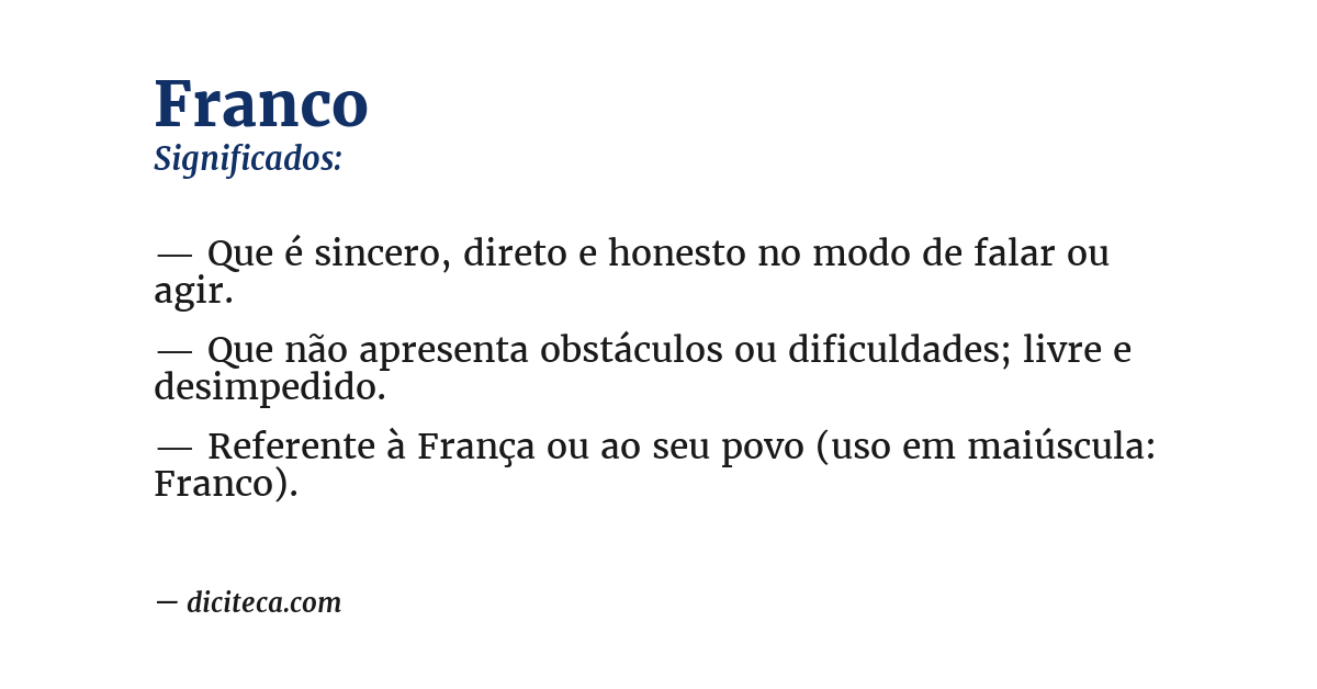 Significado de franco