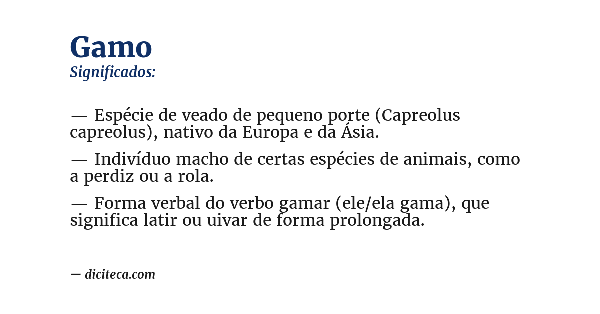 Significado de gamo