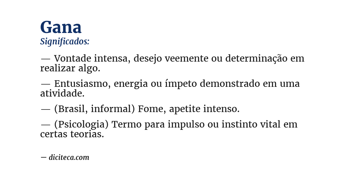 Significado de gana