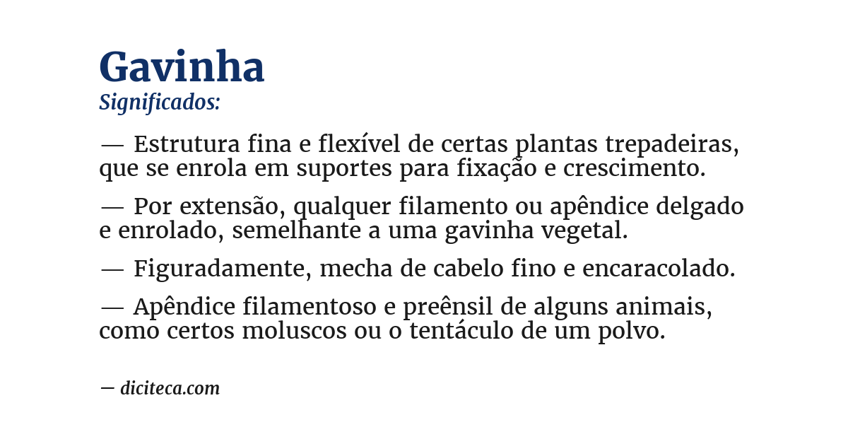 Significado de gavinha