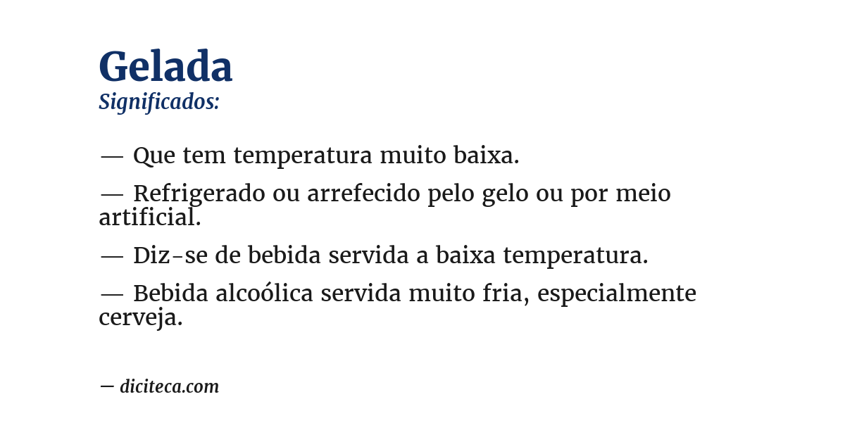 Significado de gelada