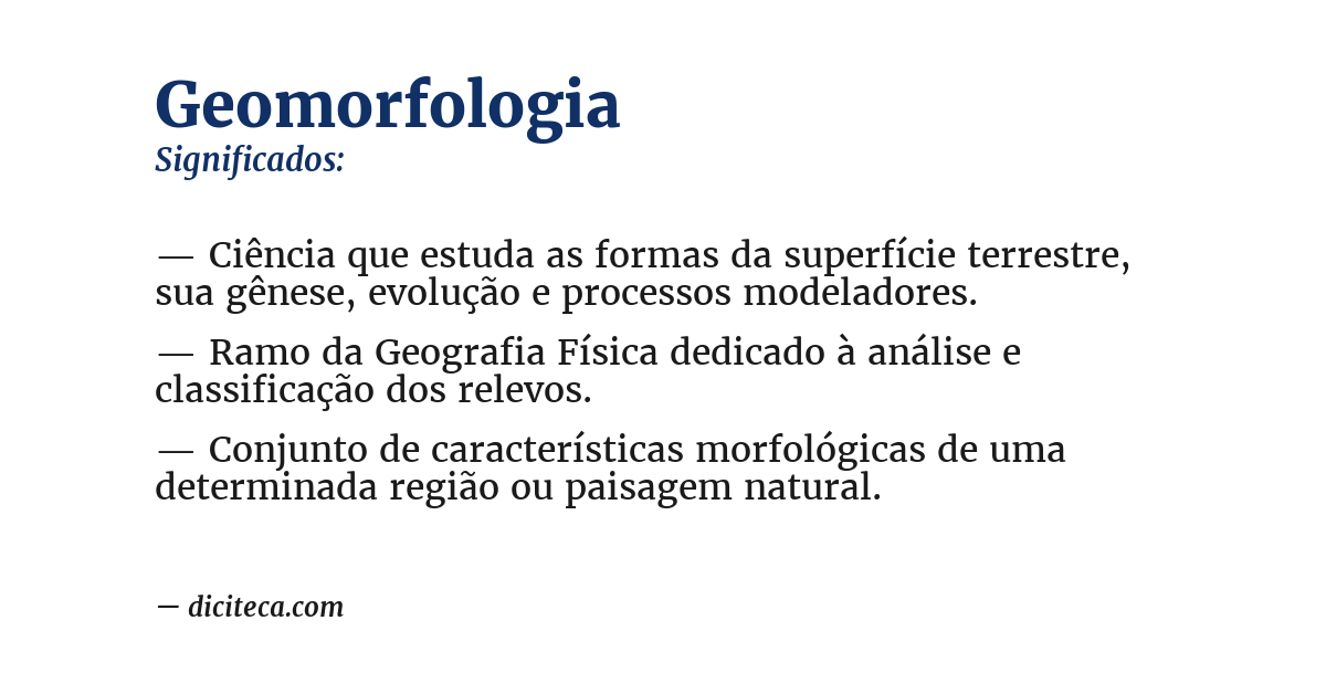 Significado de geomorfologia