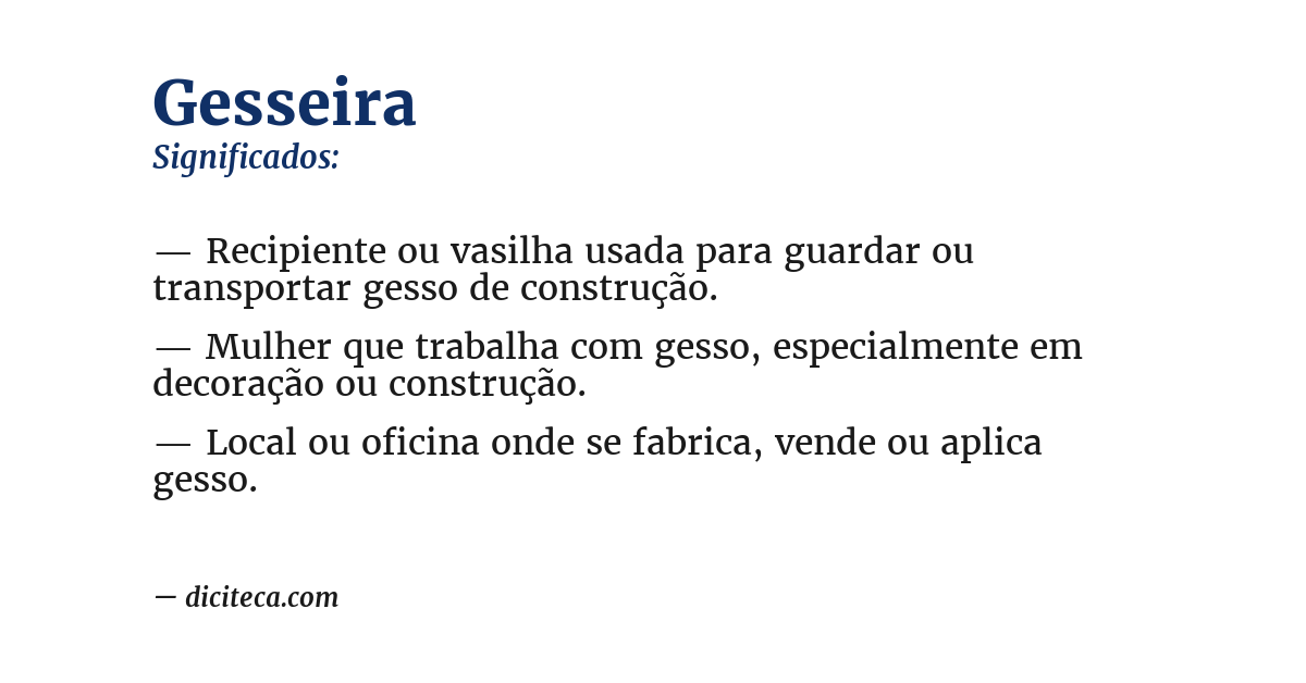 Significado de gesseira