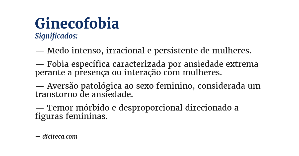 Significado de ginecofobia