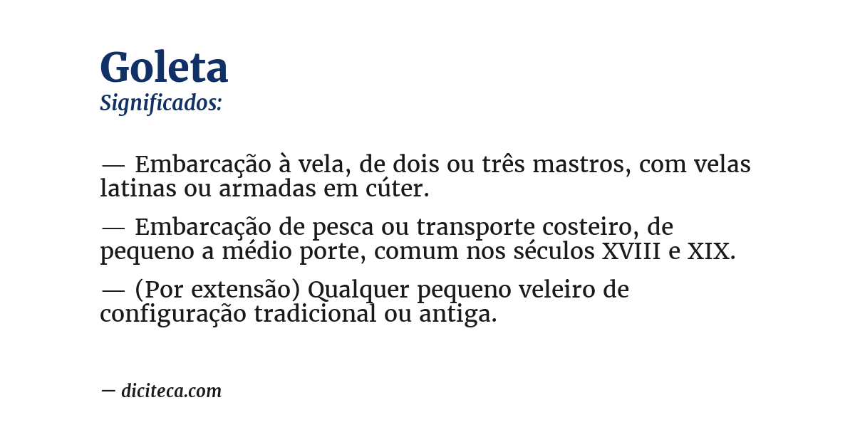 Significado de goleta