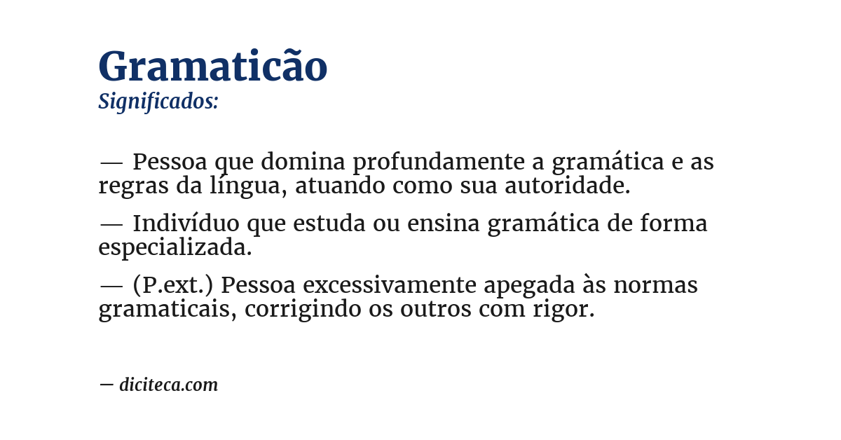 Significado de gramaticão