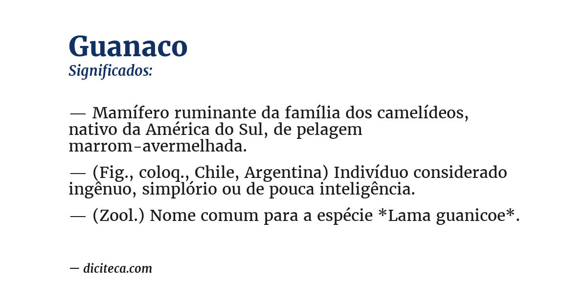 Significado de guanaco