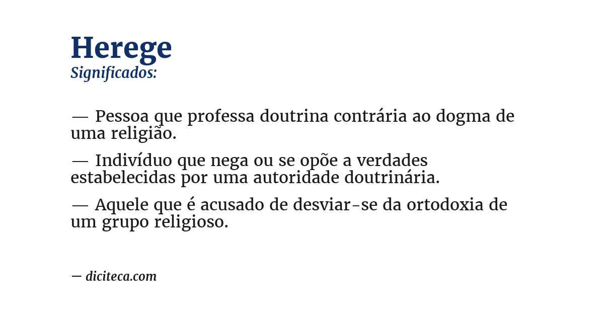 Significado de herege