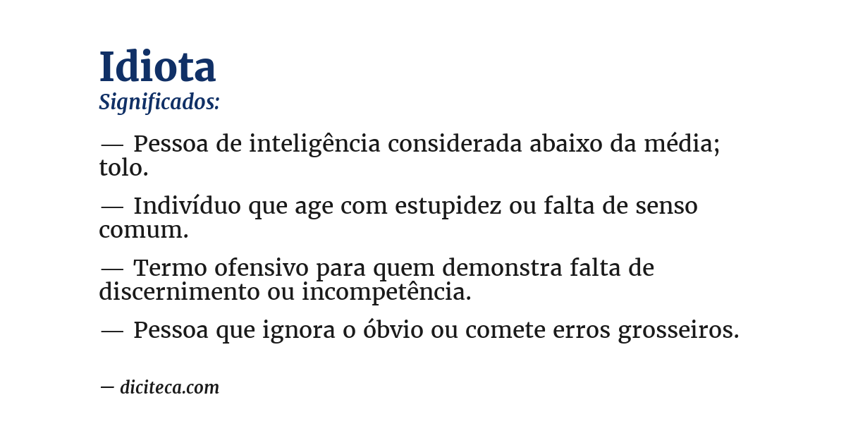 Significado de idiota