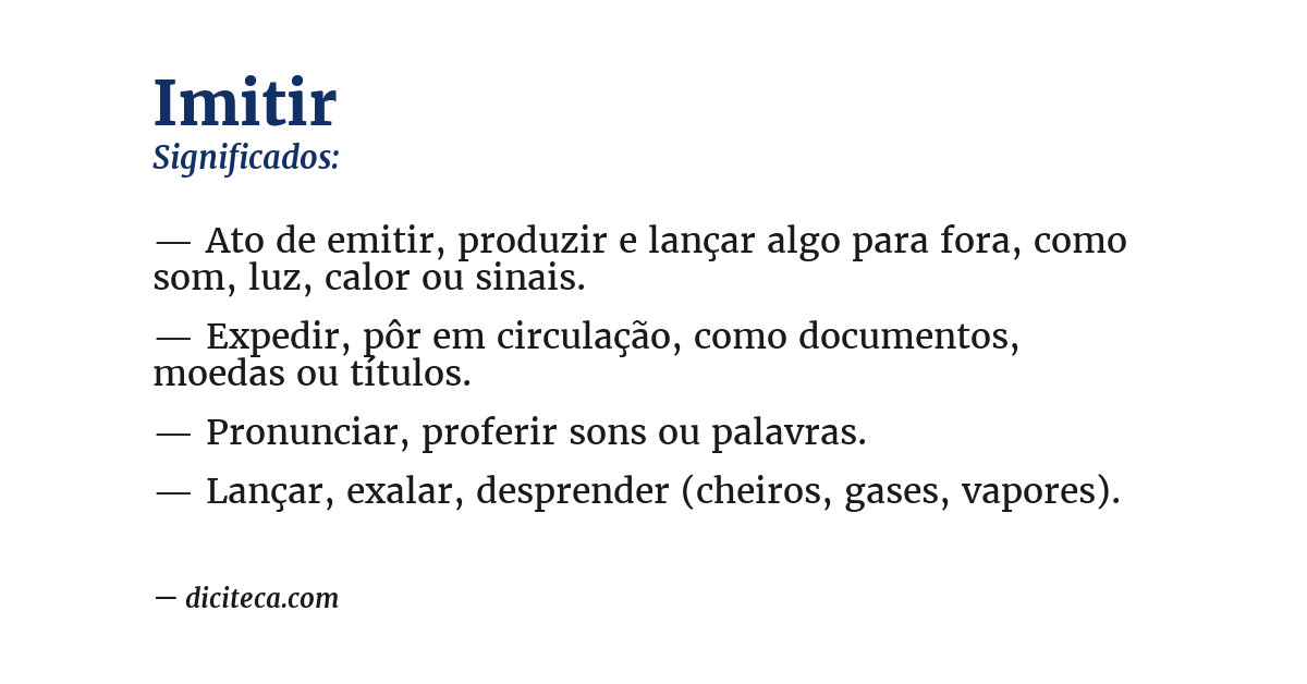 Significado de imitir