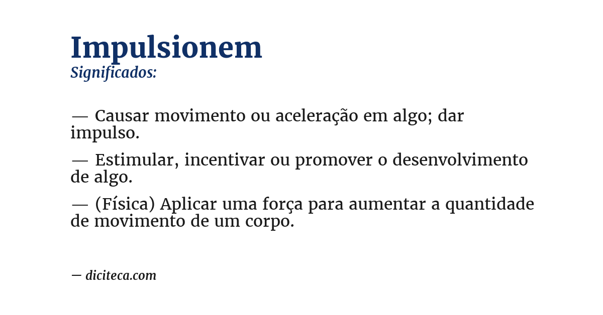 Significado de impulsionem