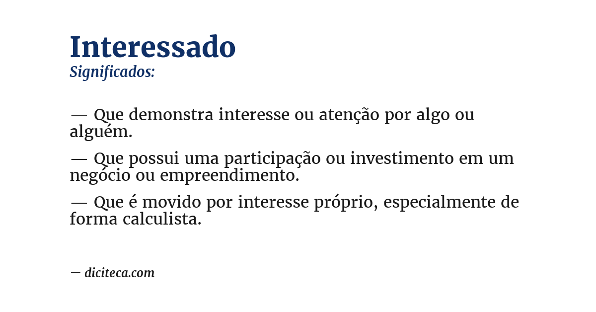 Significado de interessado