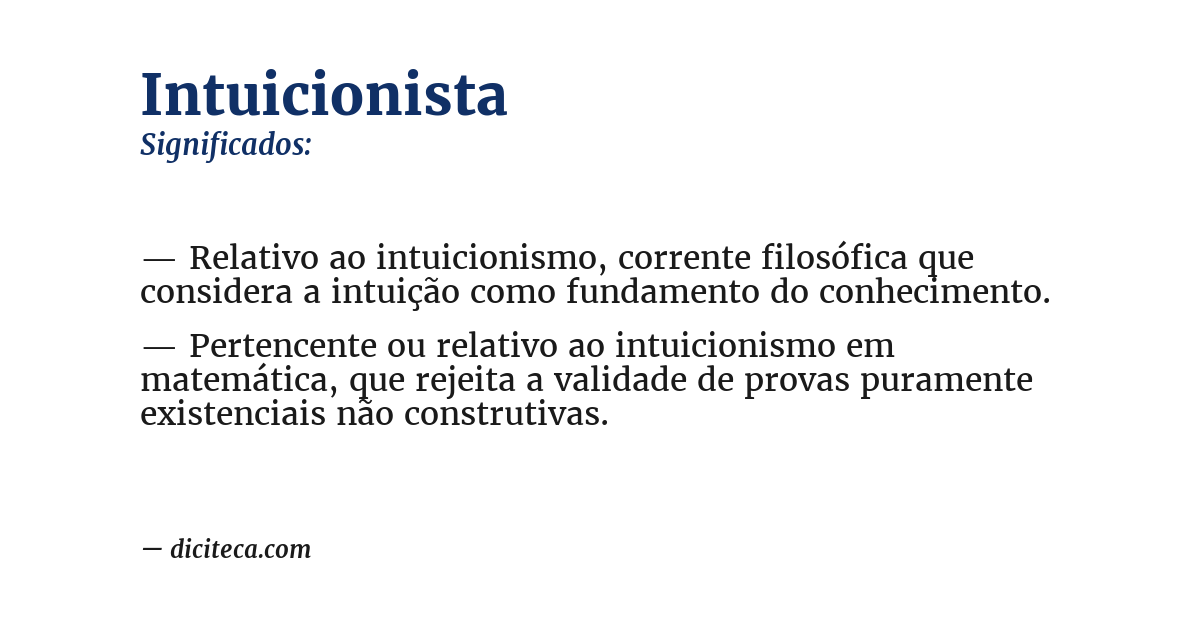 Significado de intuicionista