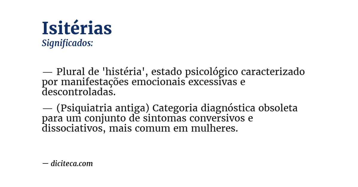 Significado de isitérias