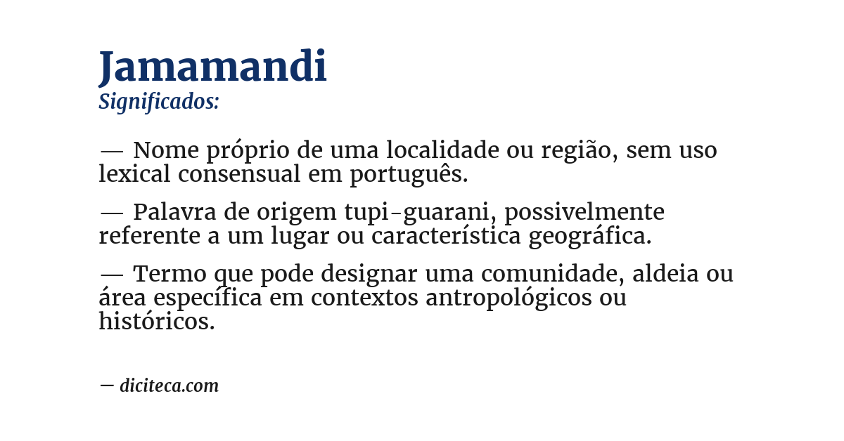 Significado de jamamandi