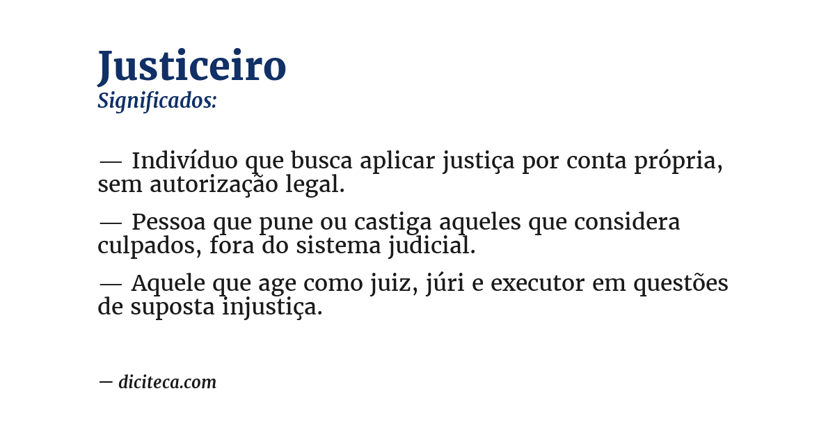 Significado de justiceiro