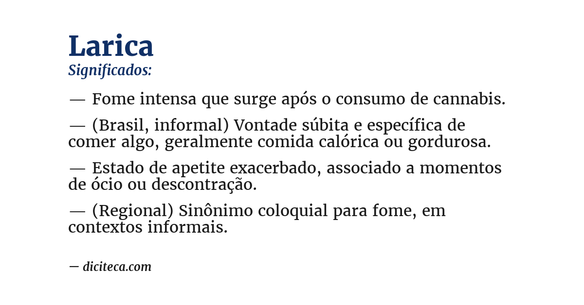 Significado de larica