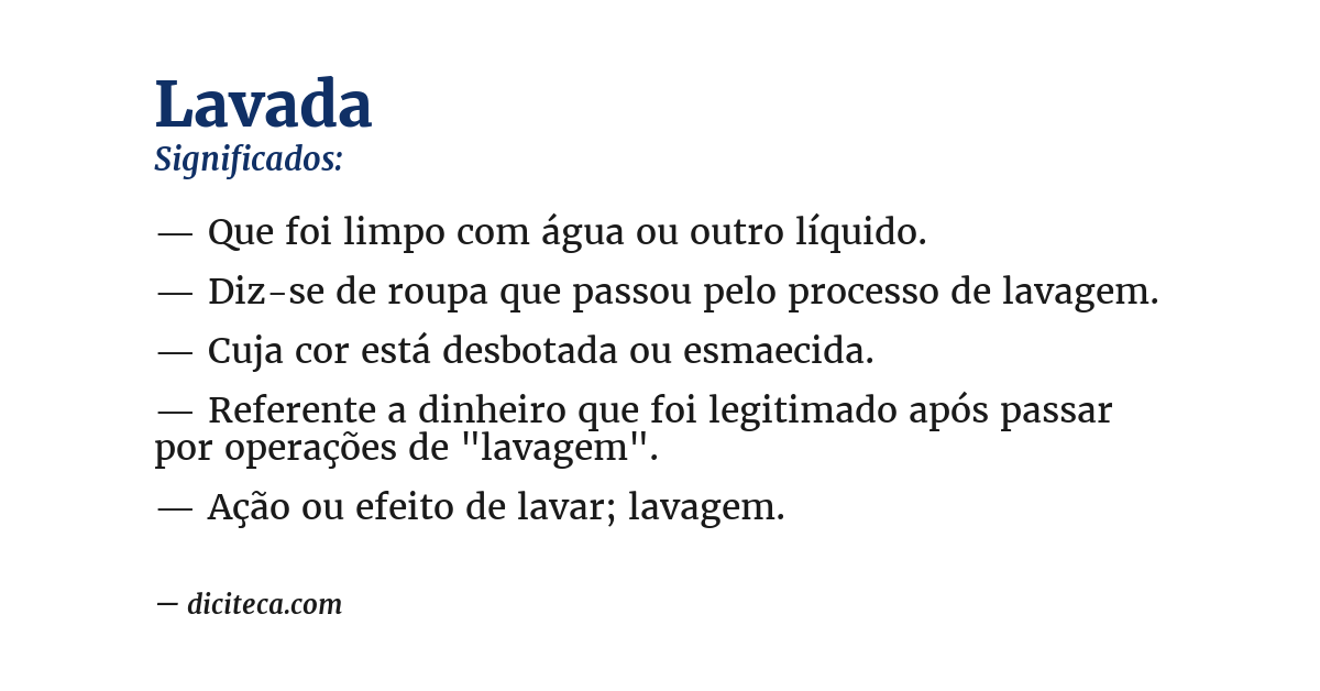 Significado de lavada