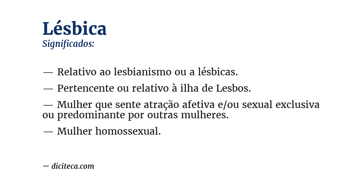 Significado de lésbica
