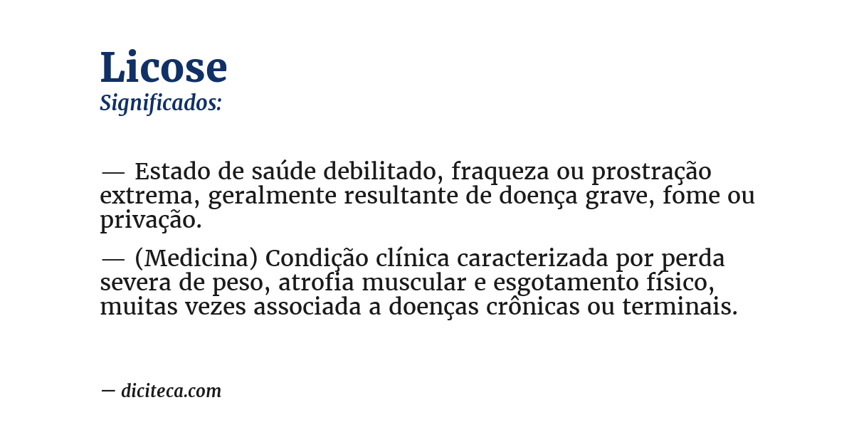 Significado de licose