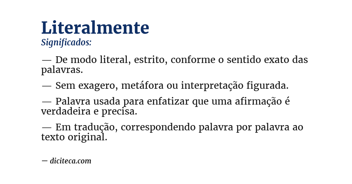Significado de literalmente