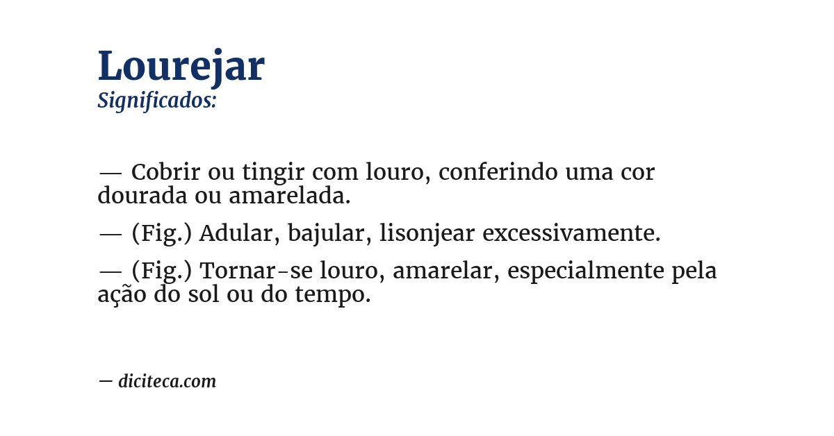 Significado de lourejar