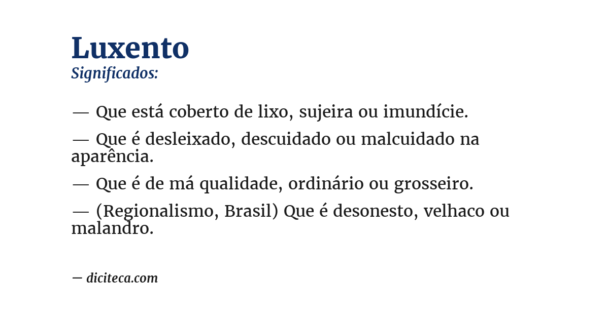 Significado de luxento