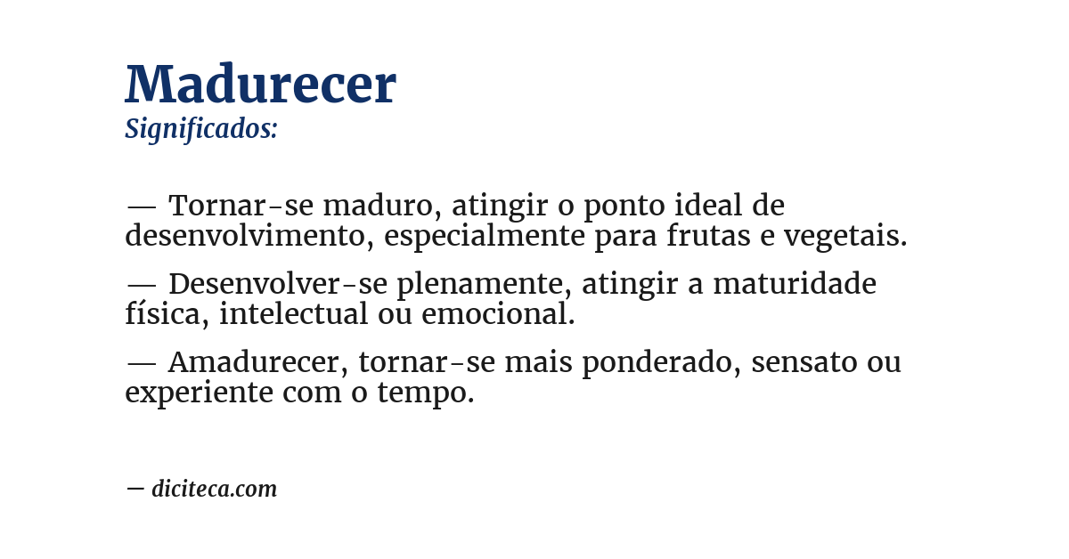 Significado de madurecer