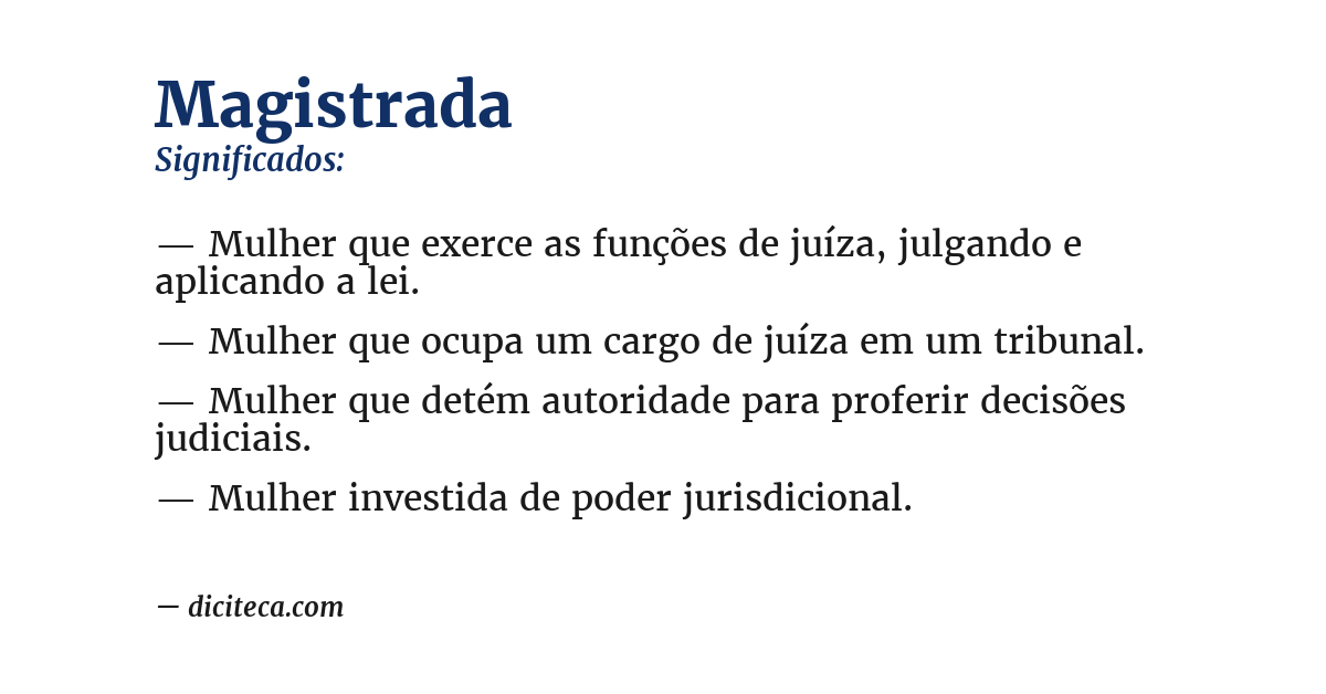 Significado de magistrada