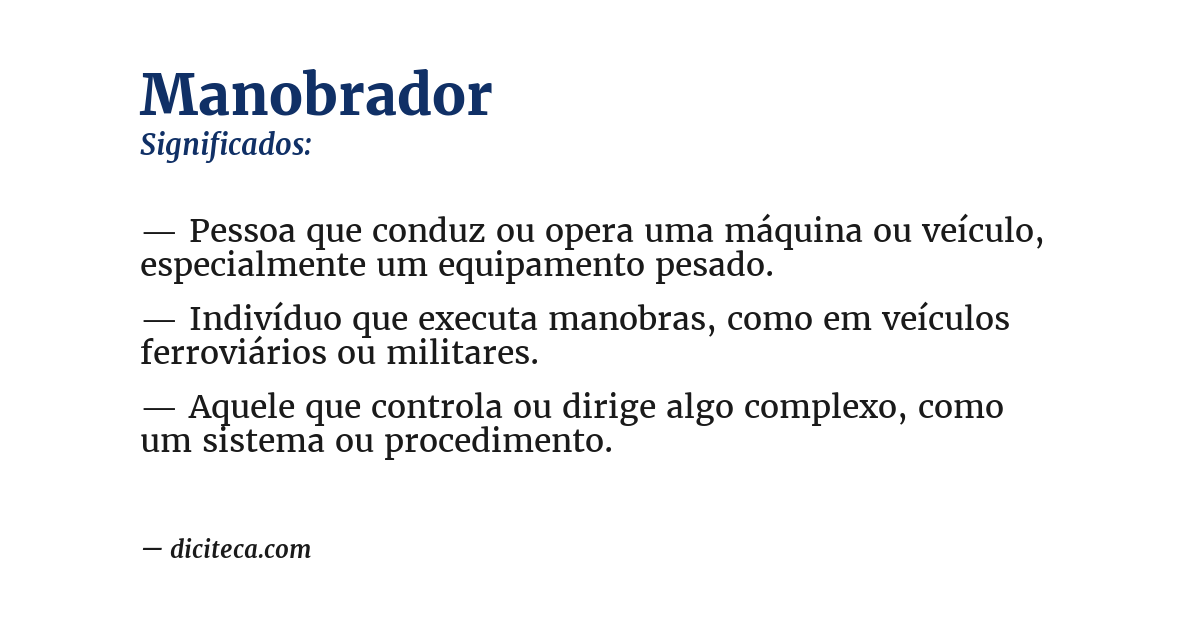 Significado de manobrador