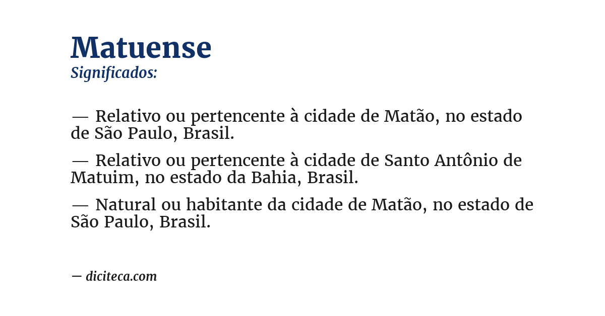 Significado de matuense