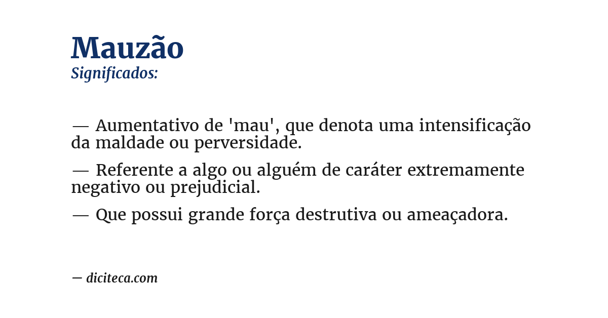 Significado de mauzão