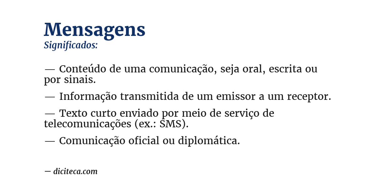 Significado de mensagens