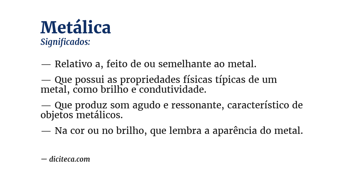 Significado de metálica