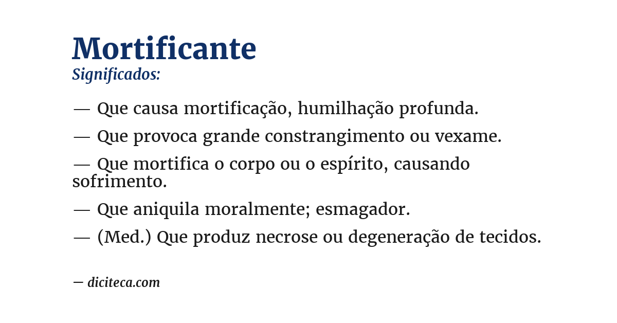 Significado de mortificante