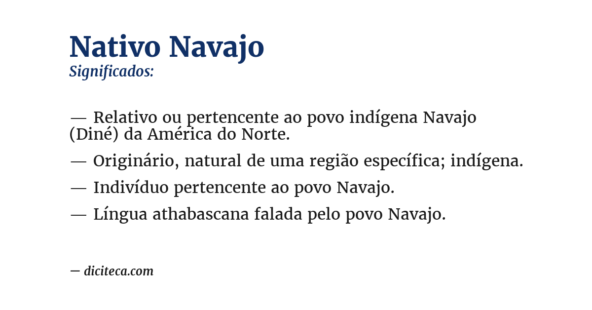 Significado de nativo navajo
