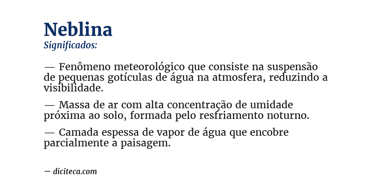 Significado de neblina