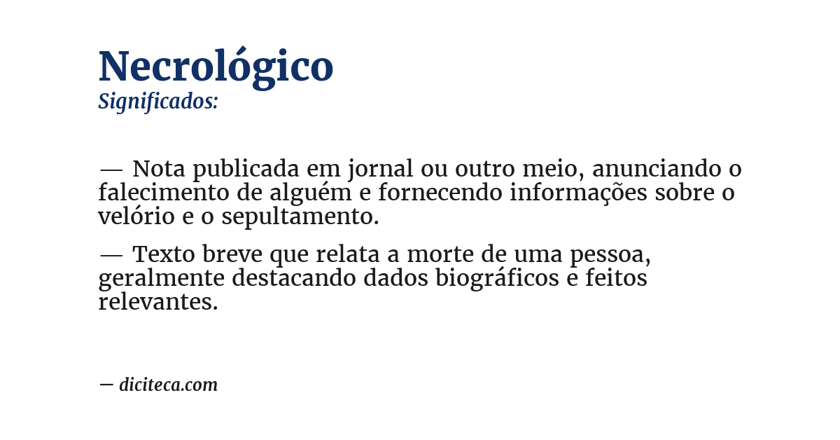 Significado de necrológico