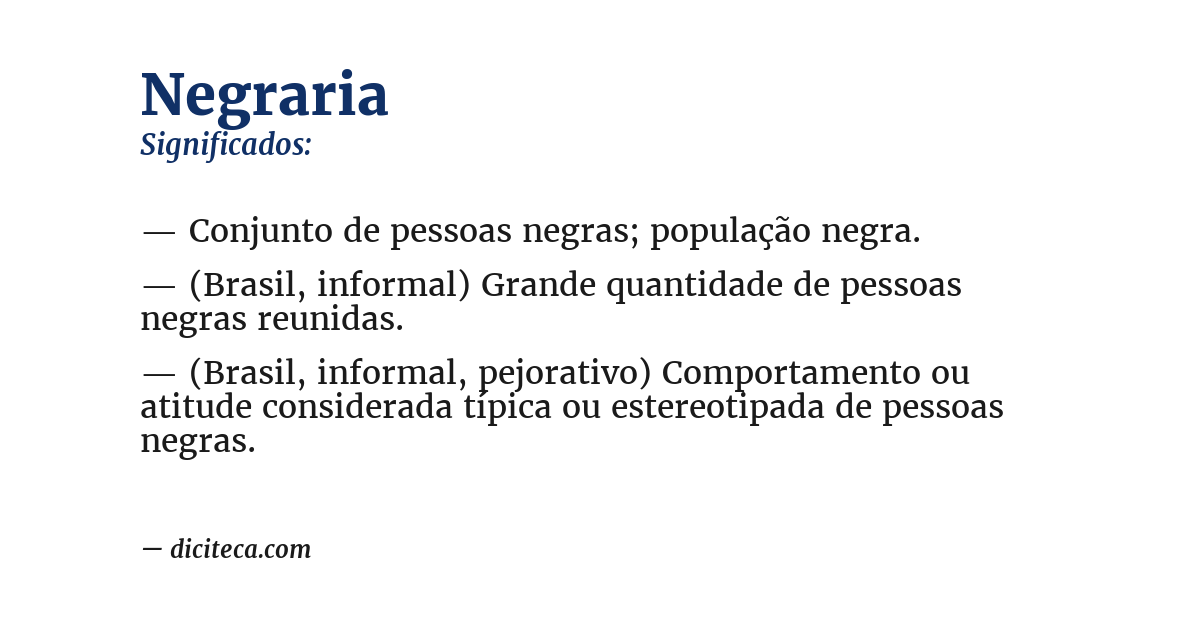 Significado de negraria