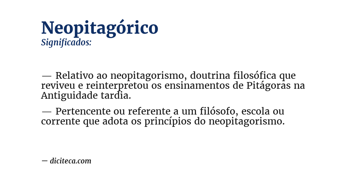 Significado de neopitagórico