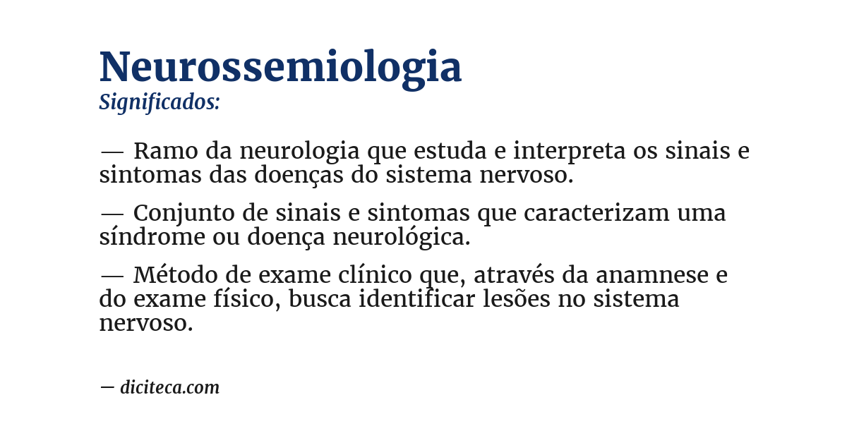 Significado de neurossemiologia