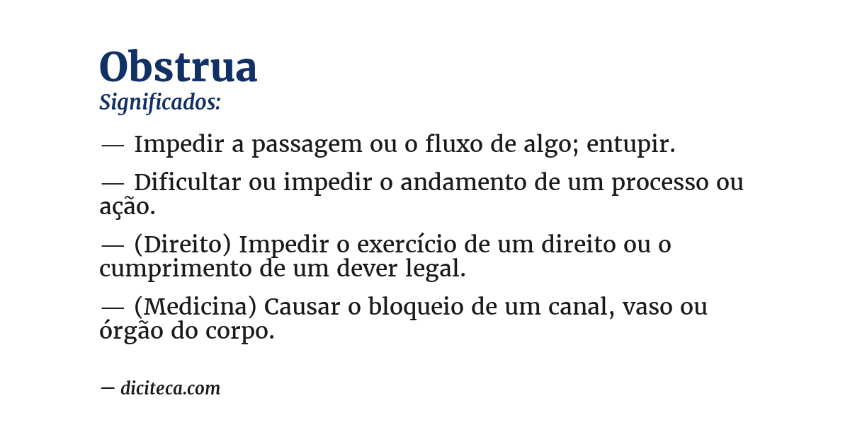 Significado de obstrua