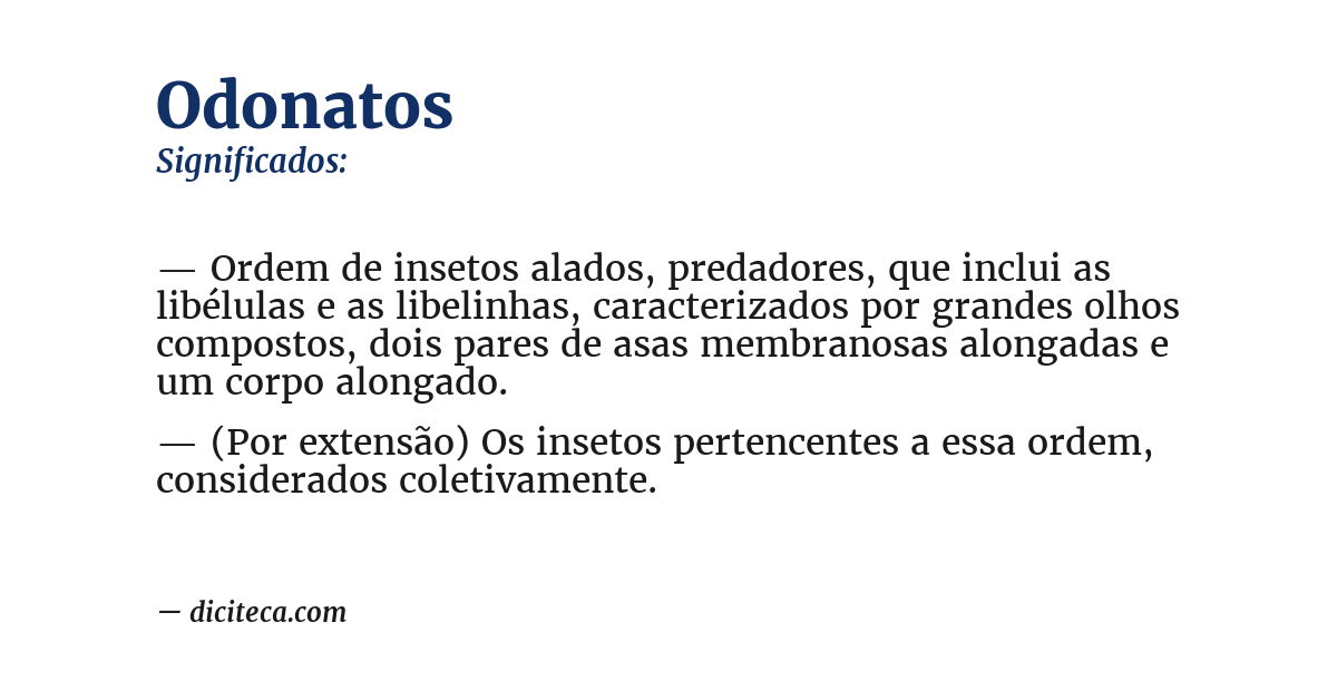 Significado de odonatos