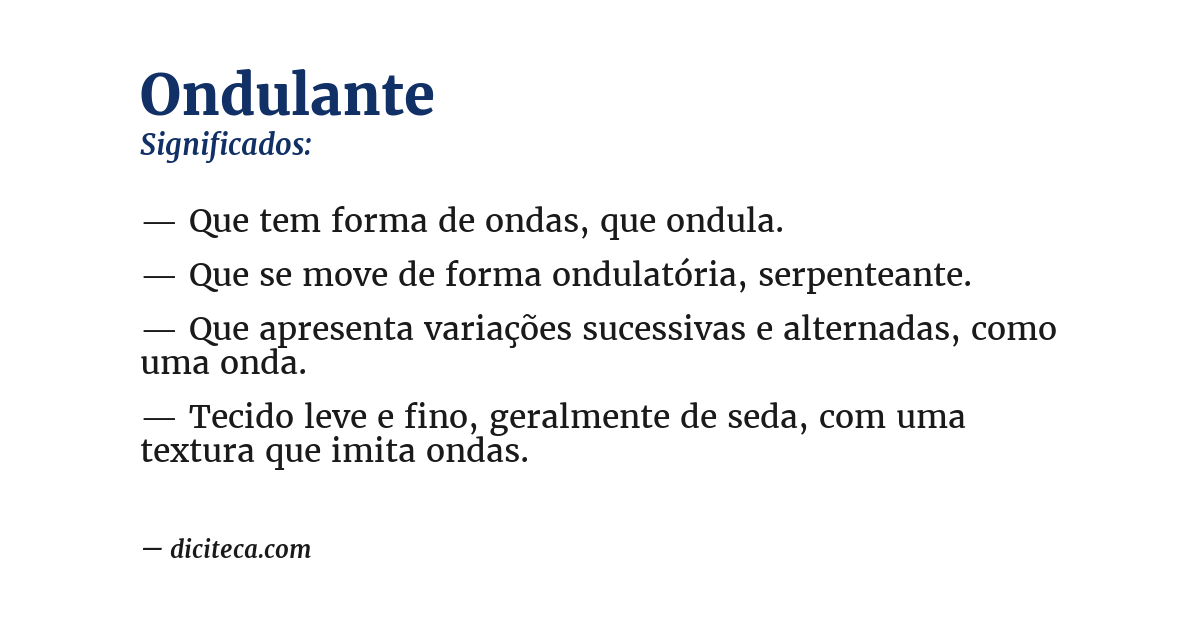 Significado de ondulante