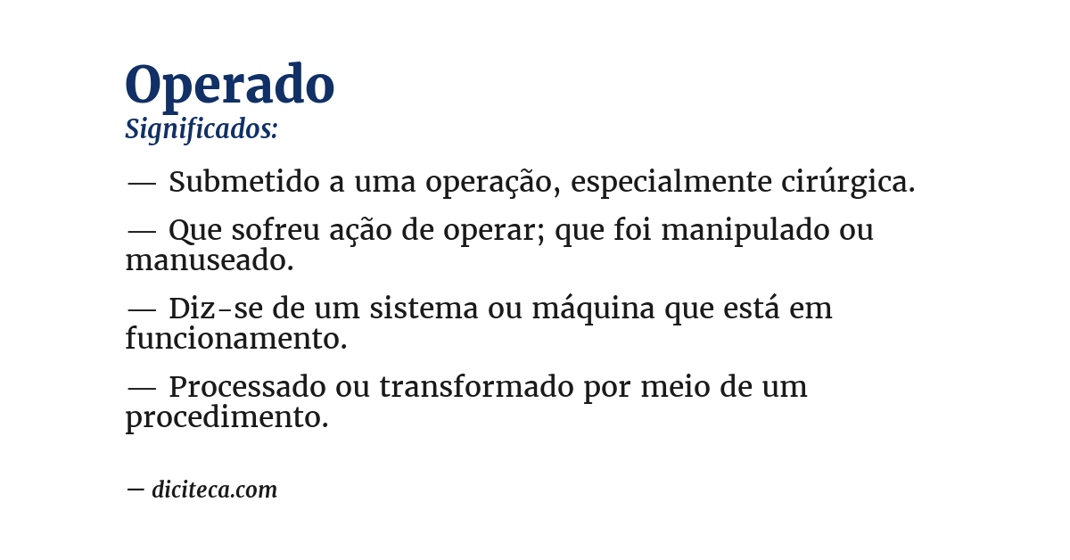 Significado de operado
