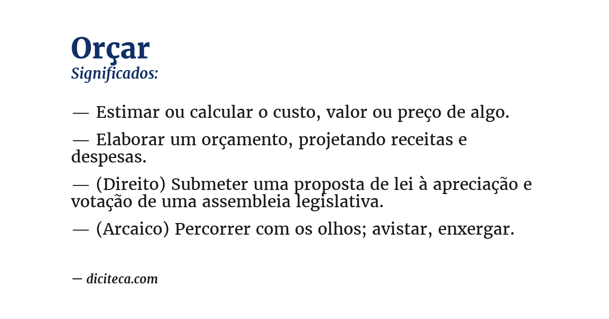Significado de orçar