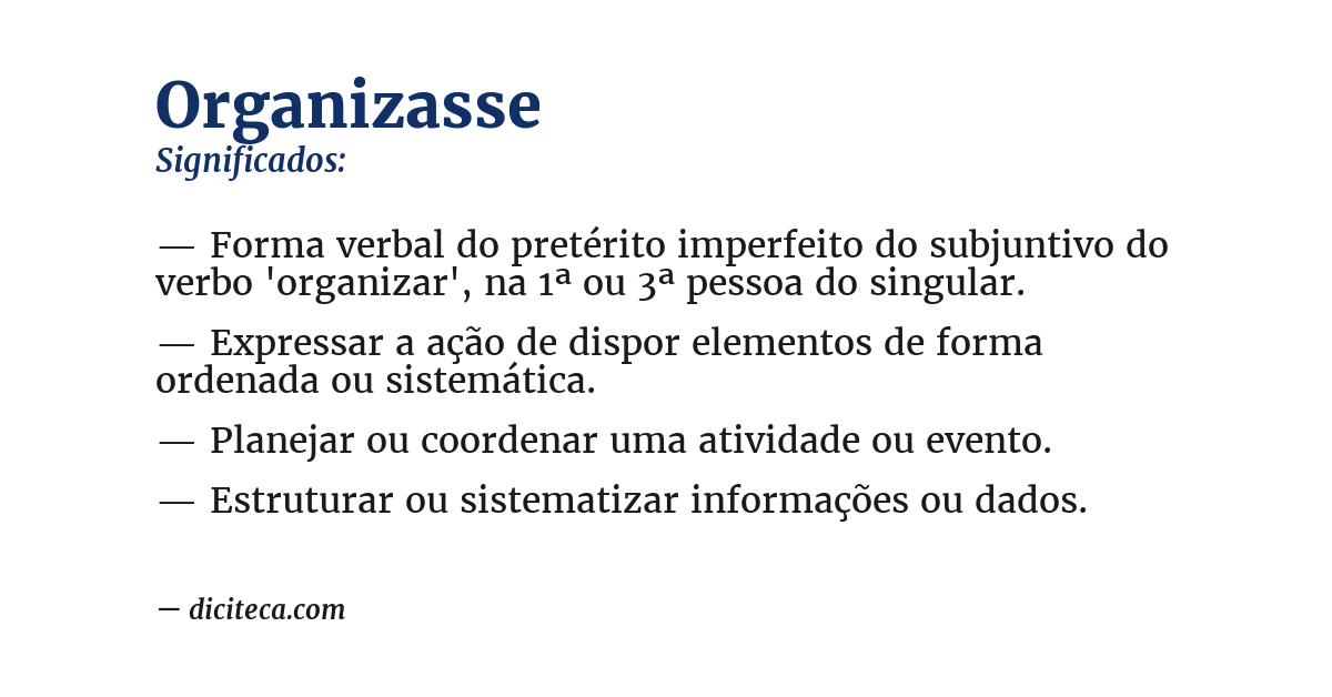 Significado de organizasse