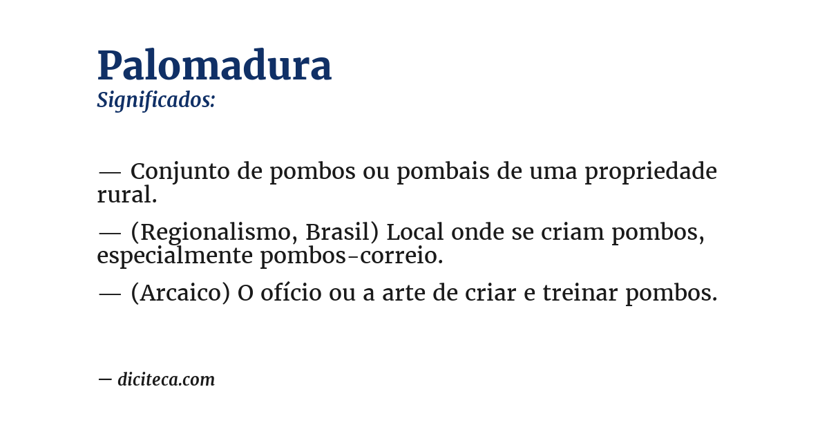 Significado de palomadura